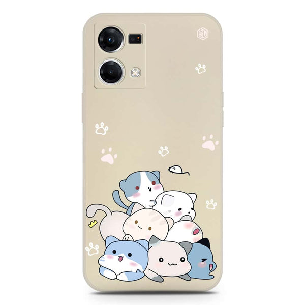 Cute Design Soft Phone Case - Silica Gel Case - Offwhite - Oppo Reno 7 4G