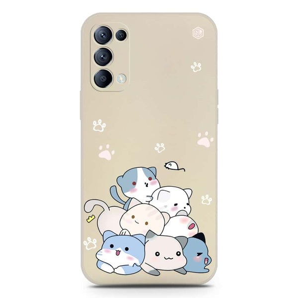 Cute Design Soft Phone Case - Silica Gel Case - Offwhite - Oppo Reno 5 4G