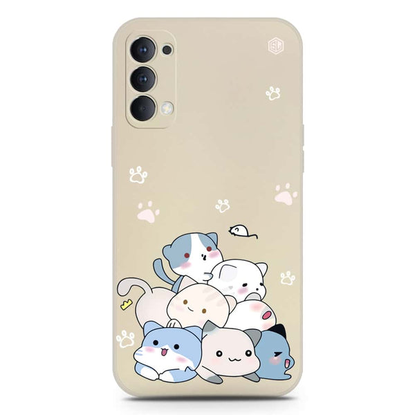 Cute Design Soft Phone Case - Silica Gel Case - Offwhite - Oppo Reno 4 Pro 5G