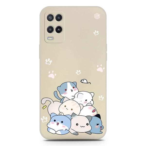 Cute Design Soft Phone Case - Silica Gel Case - Offwhite - Oppo A54 4G