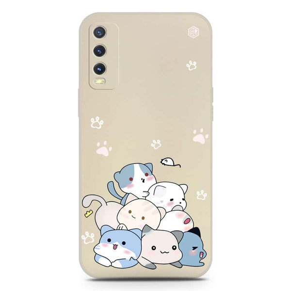 Cute Design Soft Phone Case - Silica Gel Case - Offwhite - Vivo Y20s
