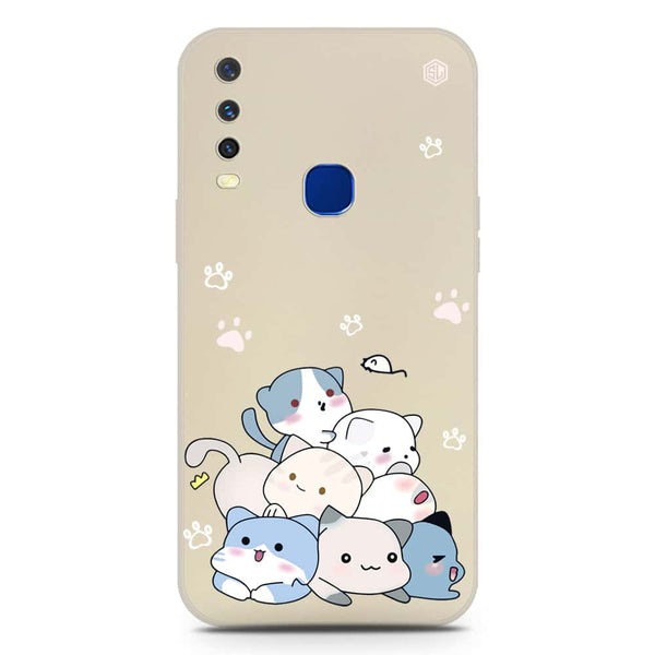 Cute Design Soft Phone Case - Silica Gel Case - Offwhite - Vivo Y17
