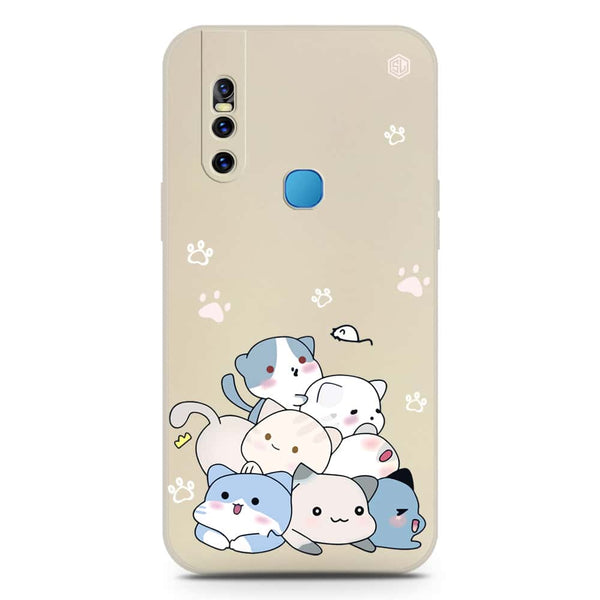 Cute Design Soft Phone Case - Silica Gel Case - Offwhite - Vivo V15