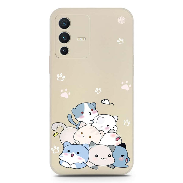 Cute Design Soft Phone Case - Silica Gel Case - Offwhite - Vivo V23 5G