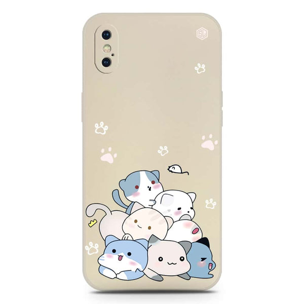 Cute Design Soft Phone Case - Silica Gel Case - Offwhite - iPhone XS / X