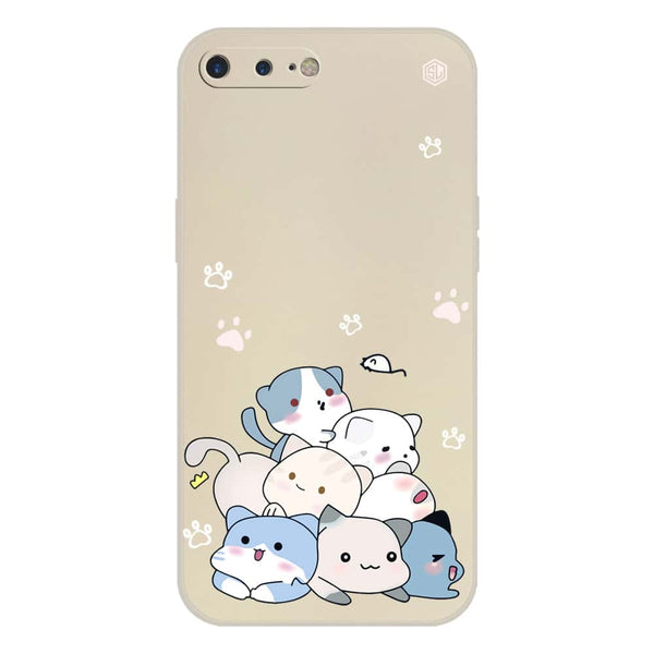 Cute Design Soft Phone Case - Silica Gel Case - Offwhite - iPhone 8 Plus / 7 Plus