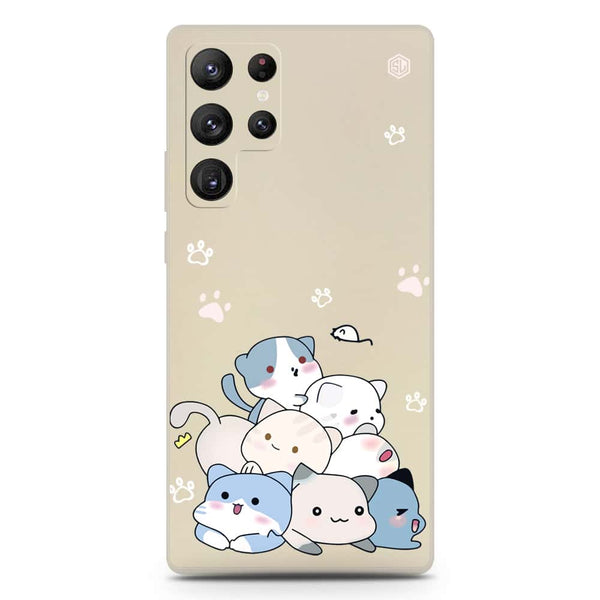 Cute Design Soft Phone Case - Silica Gel Case - Offwhite - Samsung Galaxy S22 Ultra 5G
