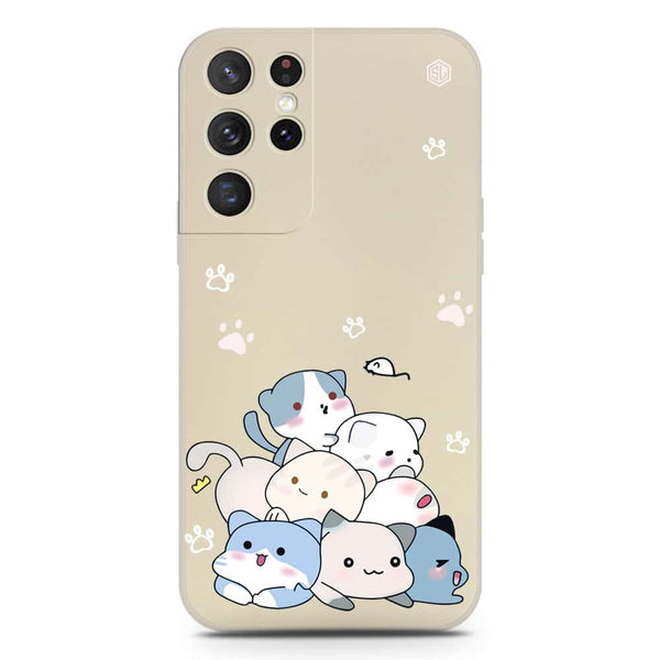 Cute Design Soft Phone Case - Silica Gel Case - Offwhite - Samsung Galaxy S21 Ultra 5G