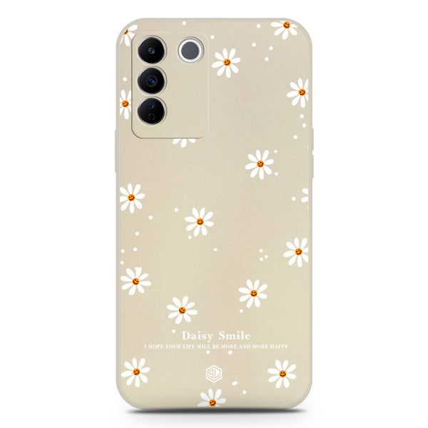 Daisy Smile Design Soft Phone Case - Silica Gel Case - Offwhite - Vivo V27e