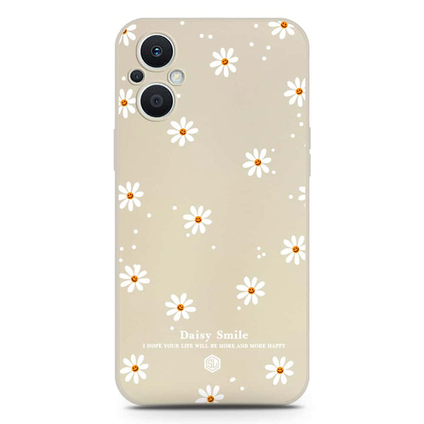 Daisy Smile Design Soft Phone Case - Silica Gel Case - Offwhite - Oppo Reno 7 Lite
