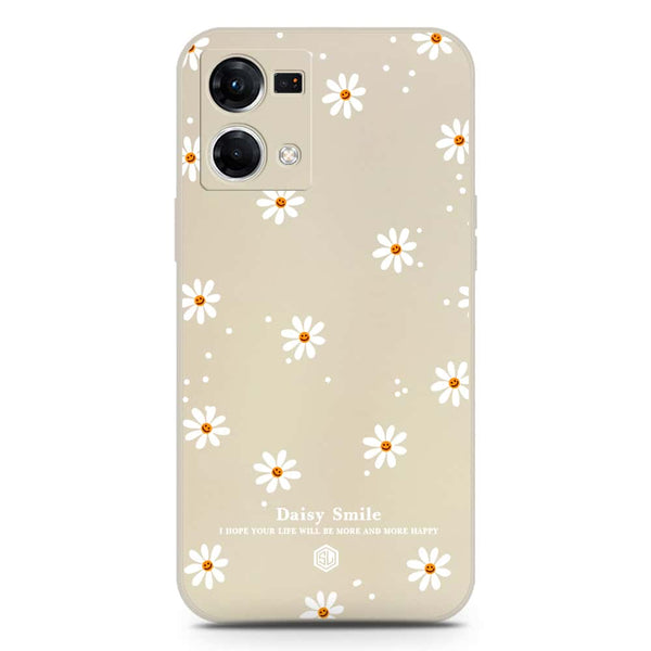 Daisy Smile Design Soft Phone Case - Silica Gel Case - Offwhite - Oppo Reno 7 4G