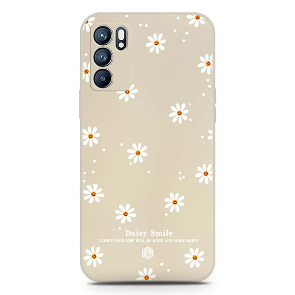 Daisy Smile Design Soft Phone Case - Silica Gel Case - Offwhite - Oppo Reno 6 Pro 5G