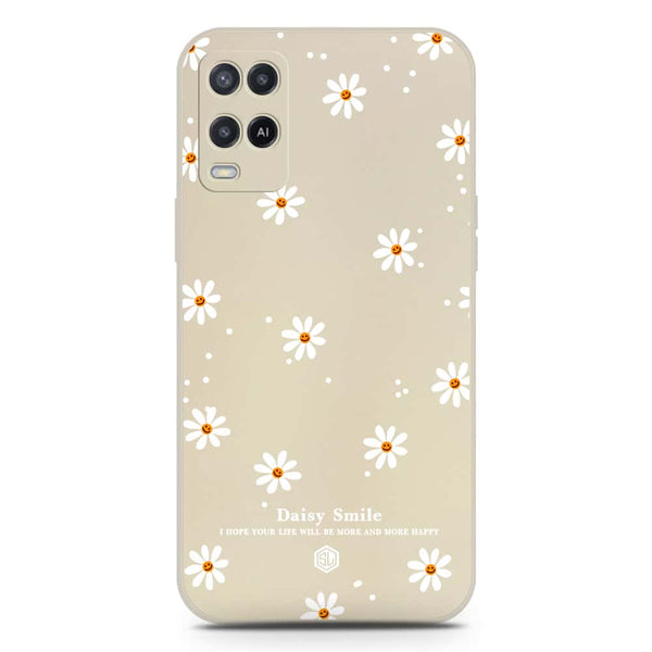 Daisy Smile Design Soft Phone Case - Silica Gel Case - Offwhite - Oppo A55 5G