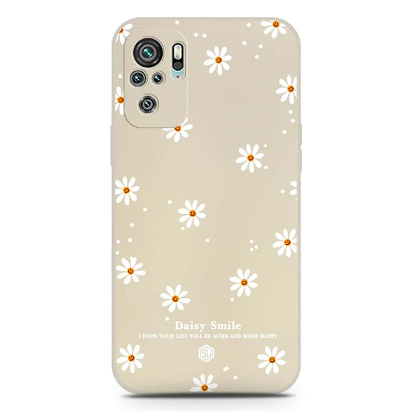 Daisy Smile Design Soft Phone Case - Silica Gel Case - Offwhite - Xiaomi Redmi Note 10 4G