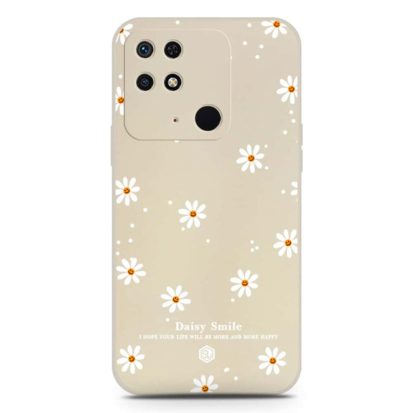 Daisy Smile Design Soft Phone Case - Silica Gel Case - Offwhite - Xiaomi Redmi 10C