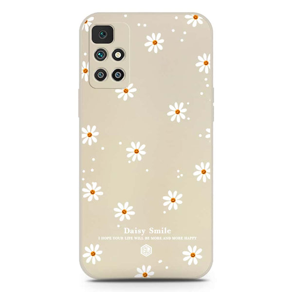 Daisy Smile Design Soft Phone Case - Silica Gel Case - Offwhite - Xiaomi Redmi 10