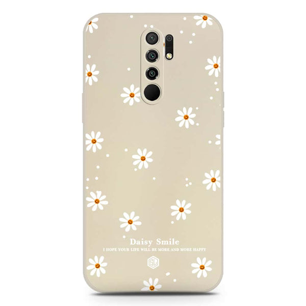 Daisy Smile Design Soft Phone Case - Silica Gel Case - Offwhite - Xiaomi Redmi 9 Prime