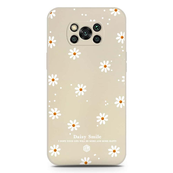 Daisy Smile Design Soft Phone Case - Silica Gel Case - Offwhite - Xiaomi Poco X3