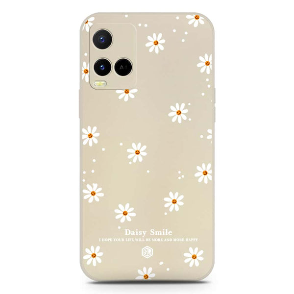 Daisy Smile Design Soft Phone Case - Silica Gel Case - Offwhite - Vivo Y21s