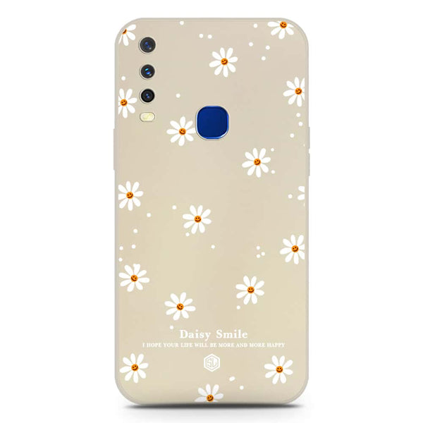 Daisy Smile Design Soft Phone Case - Silica Gel Case - Offwhite - Vivo Y12