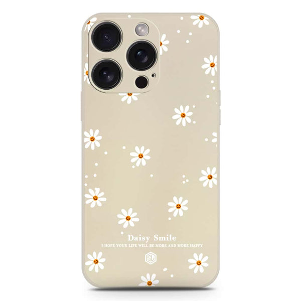 Daisy Smile Design Soft Phone Case - Silica Gel Case - Offwhite - iPhone 15 Pro Max