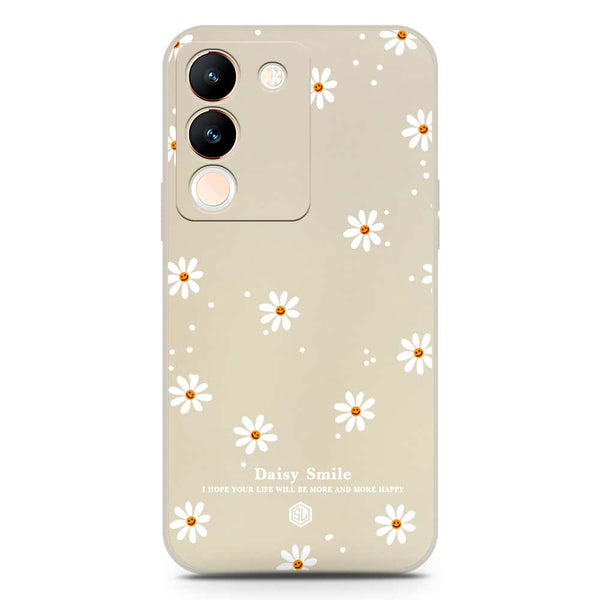 Daisy Smile Design Soft Phone Case - Silica Gel Case - Offwhite - Offwhite - Vivo V29e