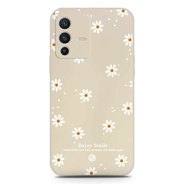 Daisy Smile Design Soft Phone Case - Silica Gel Case - Offwhite - Vivo V23 5G
