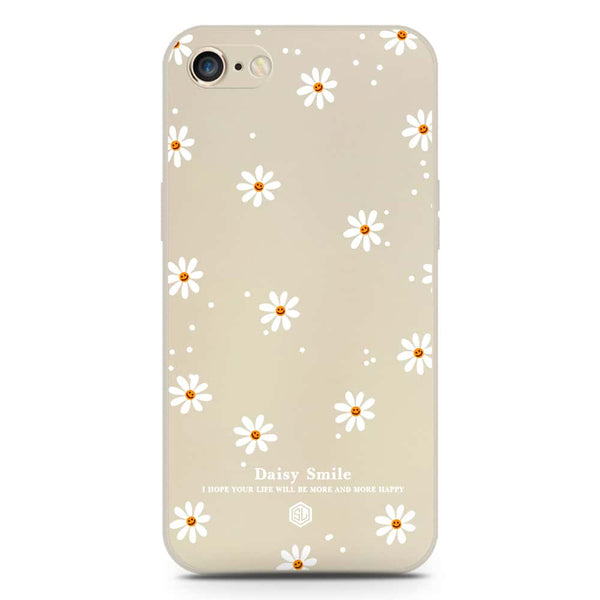 Daisy Smile Design Soft Phone Case - Silica Gel Case - Offwhite - iPhone 8 / 7