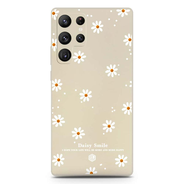 Daisy Smile Design Soft Phone Case - Silica Gel Case - Offwhite - Samsung Galaxy S22 Ultra 5G