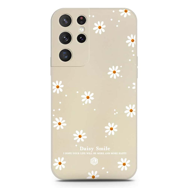 Daisy Smile Design Soft Phone Case - Silica Gel Case - Offwhite - Samsung Galaxy S21 Ultra 5G
