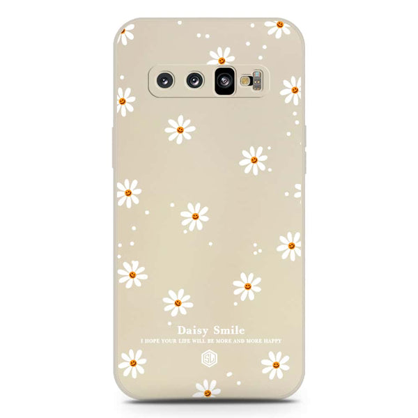 Daisy Smile Design Soft Phone Case - Silica Gel Case - Offwhite - Samsung Galaxy S10 Plus
