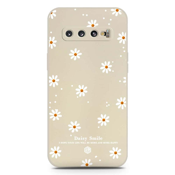 Daisy Smile Design Soft Phone Case - Silica Gel Case - Offwhite - Samsung Galaxy S10