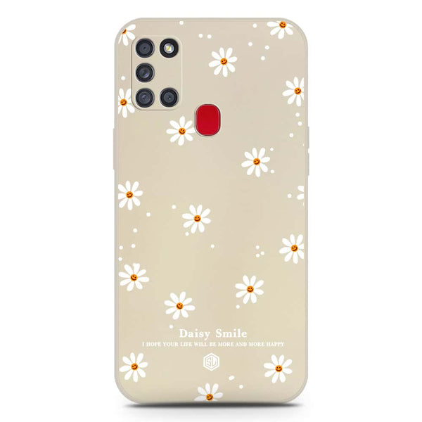 Daisy Smile Design Soft Phone Case - Silica Gel Case - Offwhite - Samsung Galaxy A21s