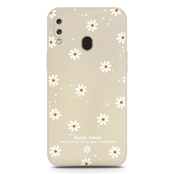 Daisy Smile Design Soft Phone Case - Silica Gel Case - Offwhite - Samsung Galaxy A20