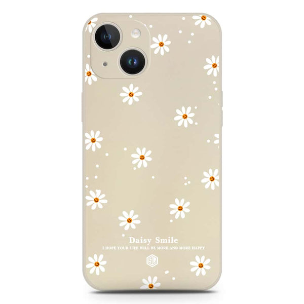 Daisy Smile Design Soft Phone Case - Silica Gel Case - Offwhite - iPhone 14 Plus