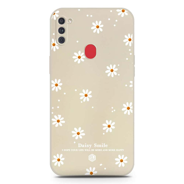 Daisy Smile Design Soft Phone Case - Silica Gel Case - Offwhite - Samsung Galaxy A11