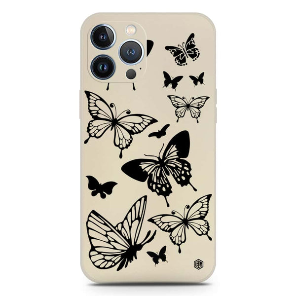 Cute Butterfly Design Soft Phone Case - Silica Gel Case - Offwhite - iPhone 13 Pro