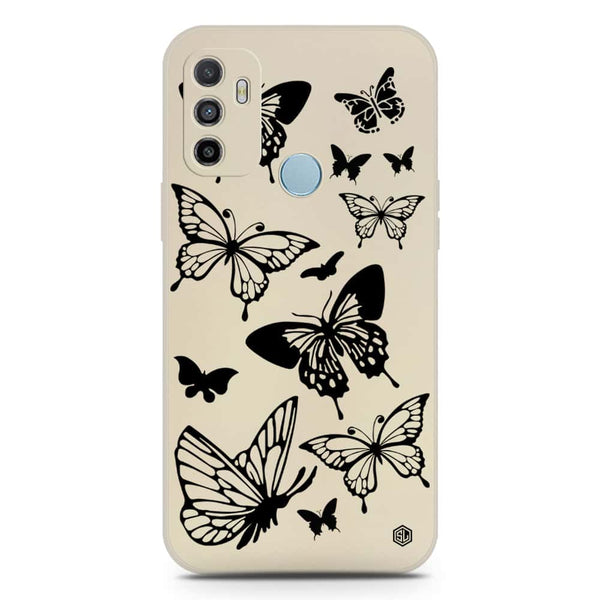 Cute Butterfly Design Soft Phone Case - Silica Gel Case - Offwhite - Oppo A53