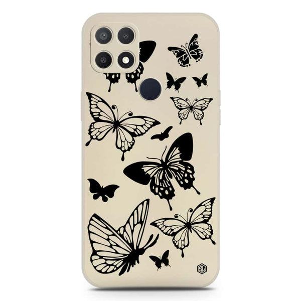 Cute Butterfly Design Soft Phone Case - Silica Gel Case - Offwhite - Oppo A15s