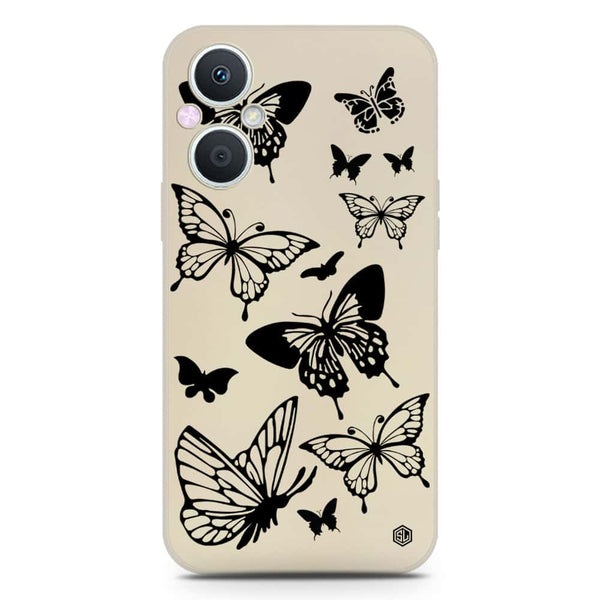 Cute Butterfly Design Soft Phone Case - Silica Gel Case - Offwhite - OnePlus Nord N20 5G
