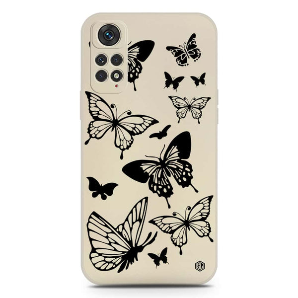 Cute Butterfly Design Soft Phone Case - Silica Gel Case - Offwhite - Xiaomi Redmi Note 11