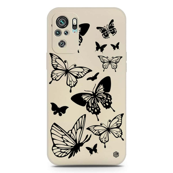 Cute Butterfly Design Soft Phone Case - Silica Gel Case - Offwhite - Xiaomi Redmi Note 10S