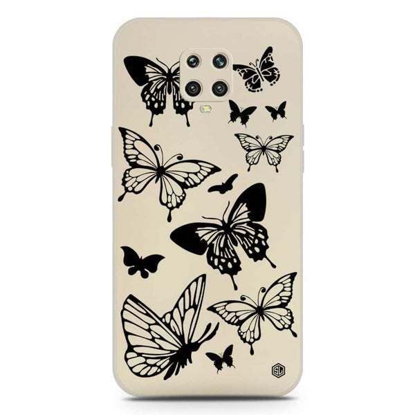 Cute Butterfly Design Soft Phone Case - Silica Gel Case - Offwhite - Xiaomi Redmi Note 9S