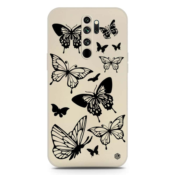 Cute Butterfly Design Soft Phone Case - Silica Gel Case - Offwhite - Xiaomi Redmi Note 8 Pro