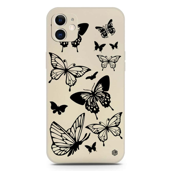 Cute Butterfly Design Soft Phone Case - Silica Gel Case - Offwhite - iPhone 12