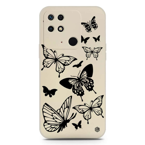 Cute Butterfly Design Soft Phone Case - Silica Gel Case - Offwhite - Xiaomi Redmi 10C