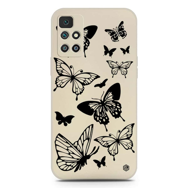 Cute Butterfly Design Soft Phone Case - Silica Gel Case - Offwhite - Xiaomi Redmi 10