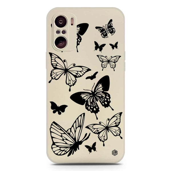Cute Butterfly Design Soft Phone Case - Silica Gel Case - Offwhite - Xiaomi Poco F3