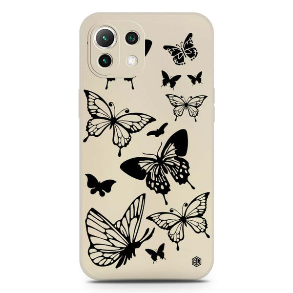 Cute Butterfly Design Soft Phone Case - Silica Gel Case - Offwhite - Xiaomi Mi 11 Lite