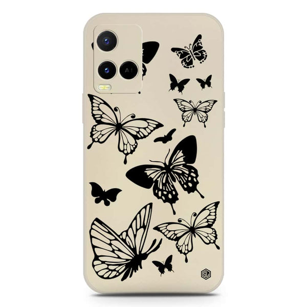 Cute Butterfly Design Soft Phone Case - Silica Gel Case - Offwhite - Vivo Y21t